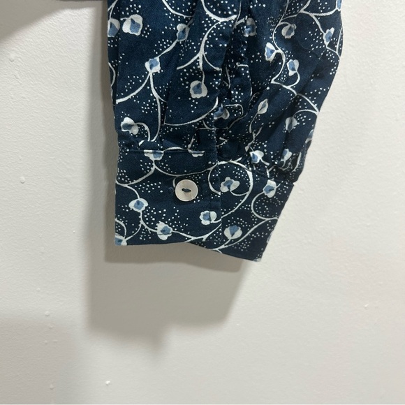 AritziaWIilfred blythe blouse ruffled prairie statement collar blue floral small - Picture 8 of 12